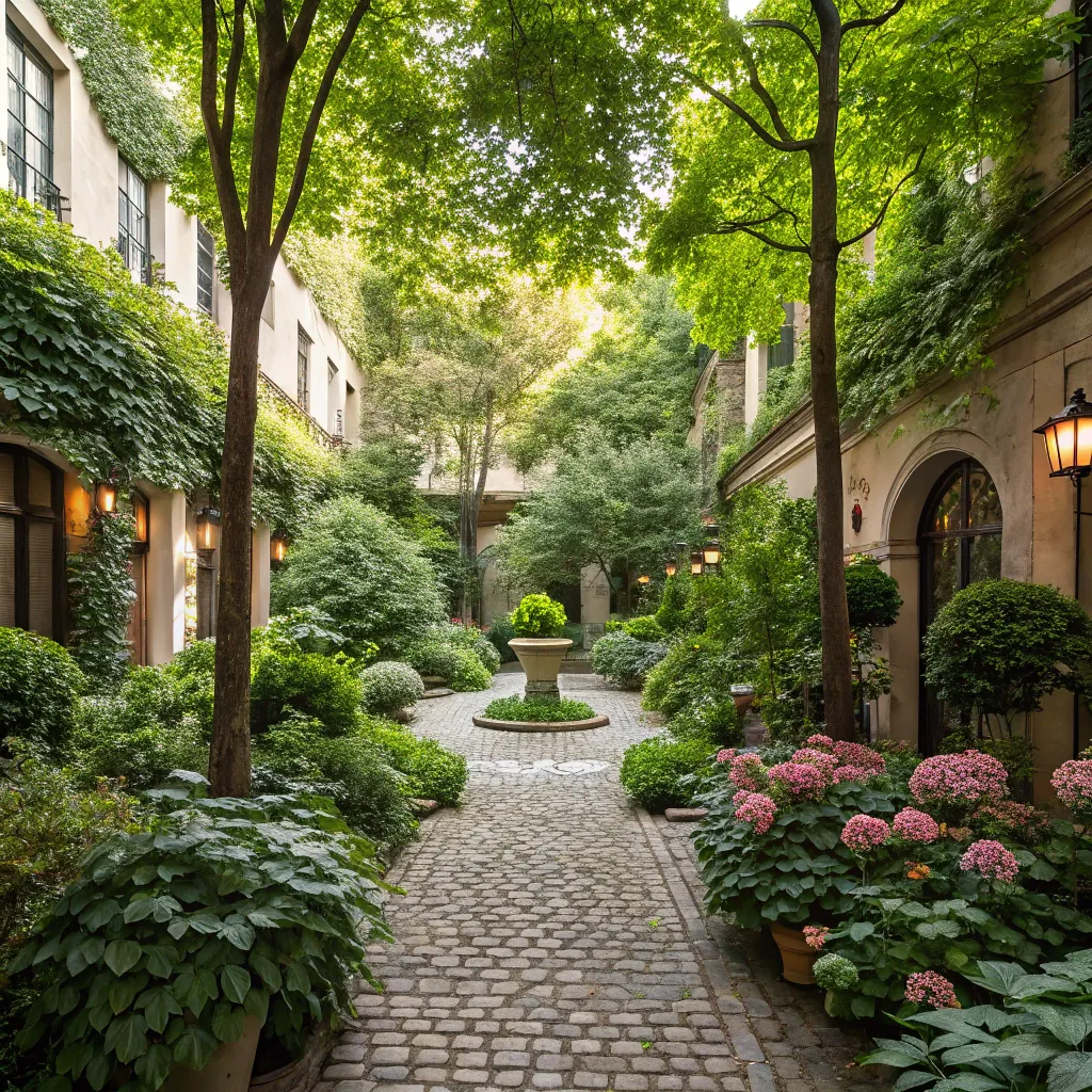 Beautiful courtyard with greenery
