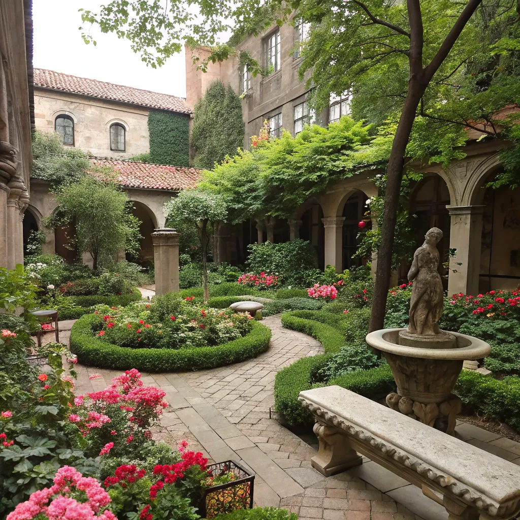 Lush Courtyard Garden